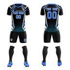 Custom Black Abstract Breathable Soccer Tops/Sets Jersey