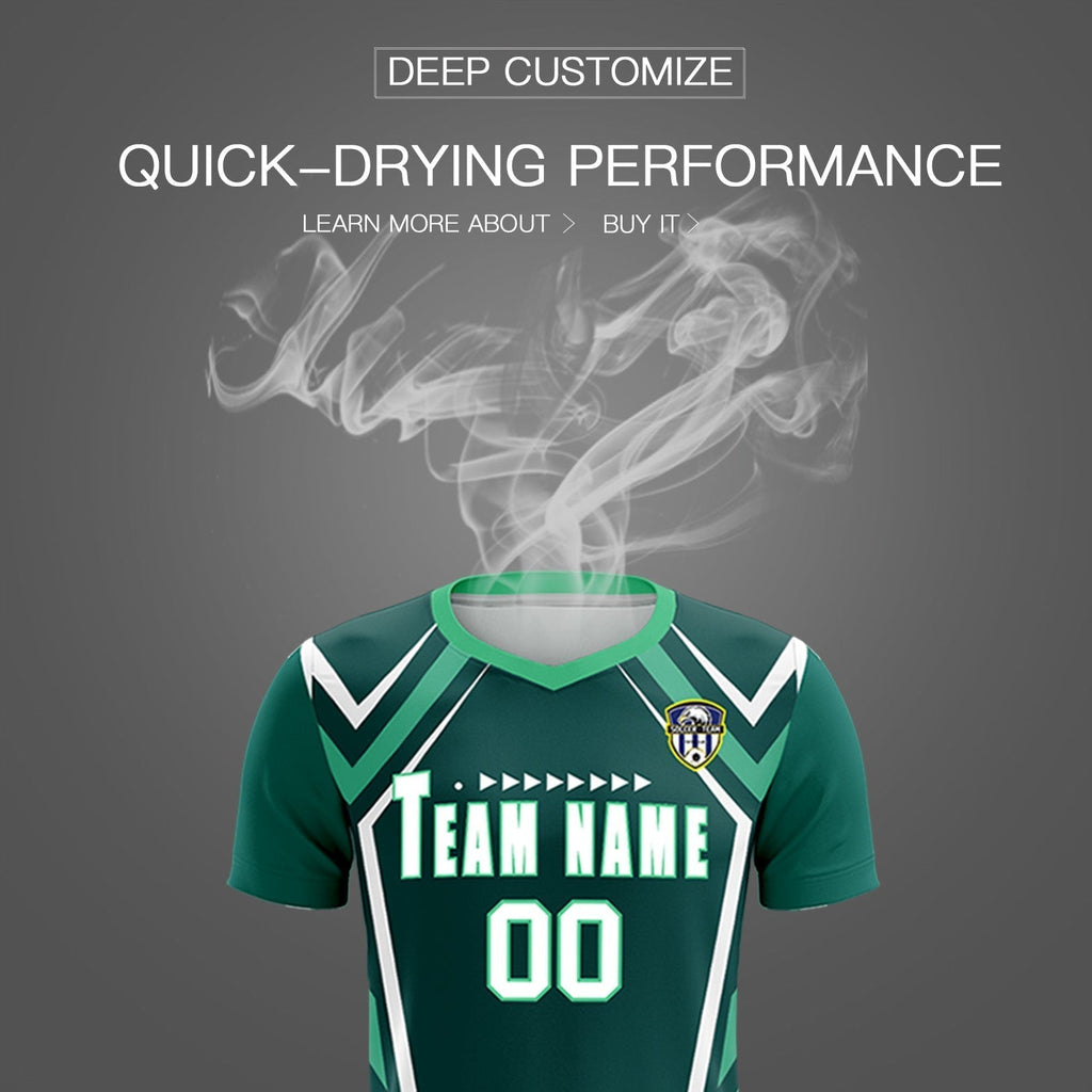 Custom Aqua Abstract Breathable Soccer Tops/Sets Jersey