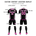 Custom Black Abstract Breathable Soccer Tops/Sets Jersey