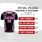Custom Black Abstract Breathable Soccer Tops/Sets Jersey