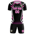Custom Black Abstract Breathable Soccer Tops/Sets Jersey