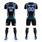 Custom Black Abstract Breathable Soccer Tops/Sets Jersey