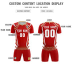 Custom Red Abstract Breathable Soccer Tops/Sets Jersey