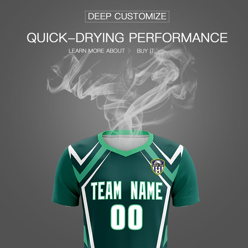 Custom Aqua Abstract Breathable Soccer Tops/Sets Jersey
