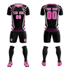 Custom Black Abstract Breathable Soccer Tops/Sets Jersey