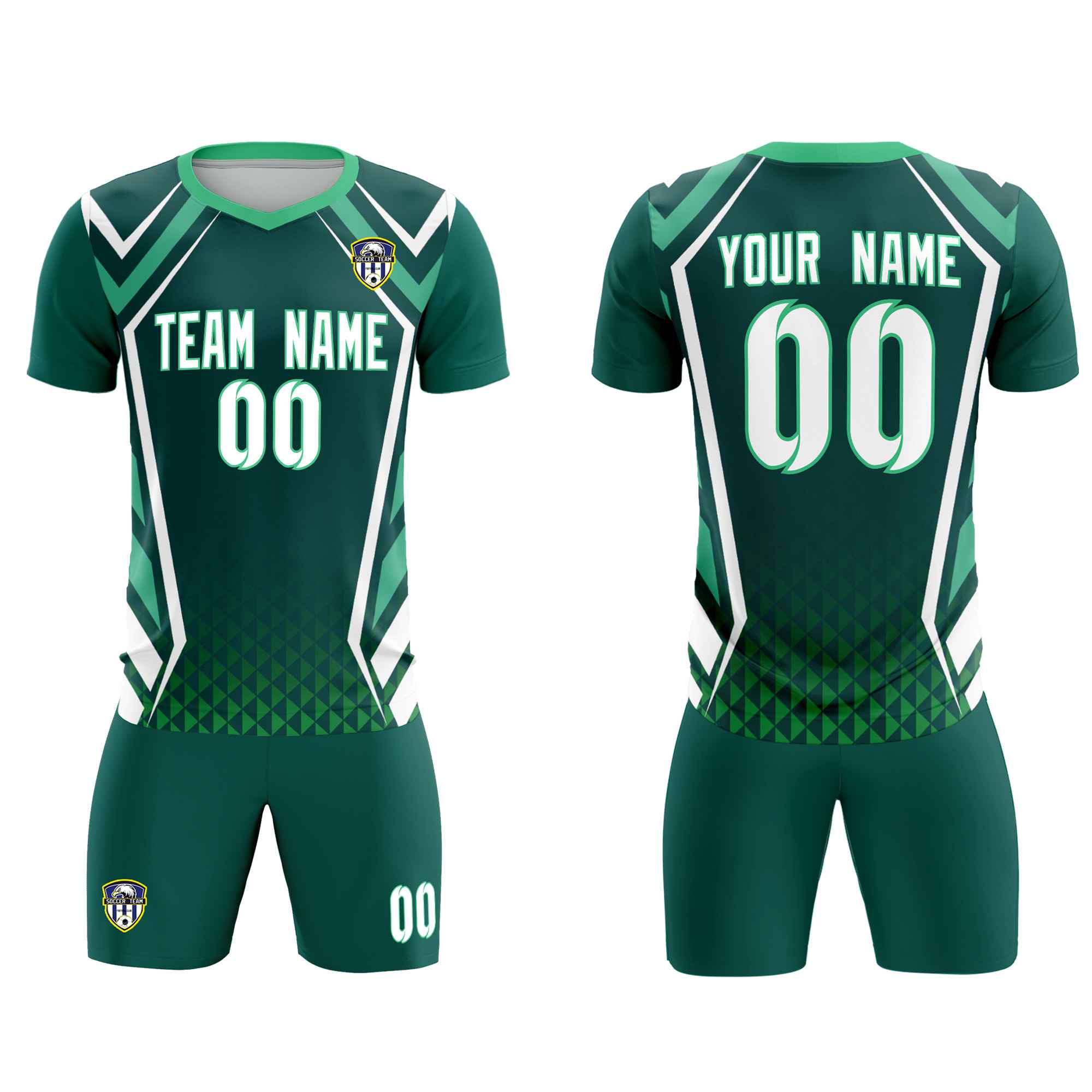 Custom Aqua Abstract Breathable Soccer Tops/Sets Jersey Secondary image