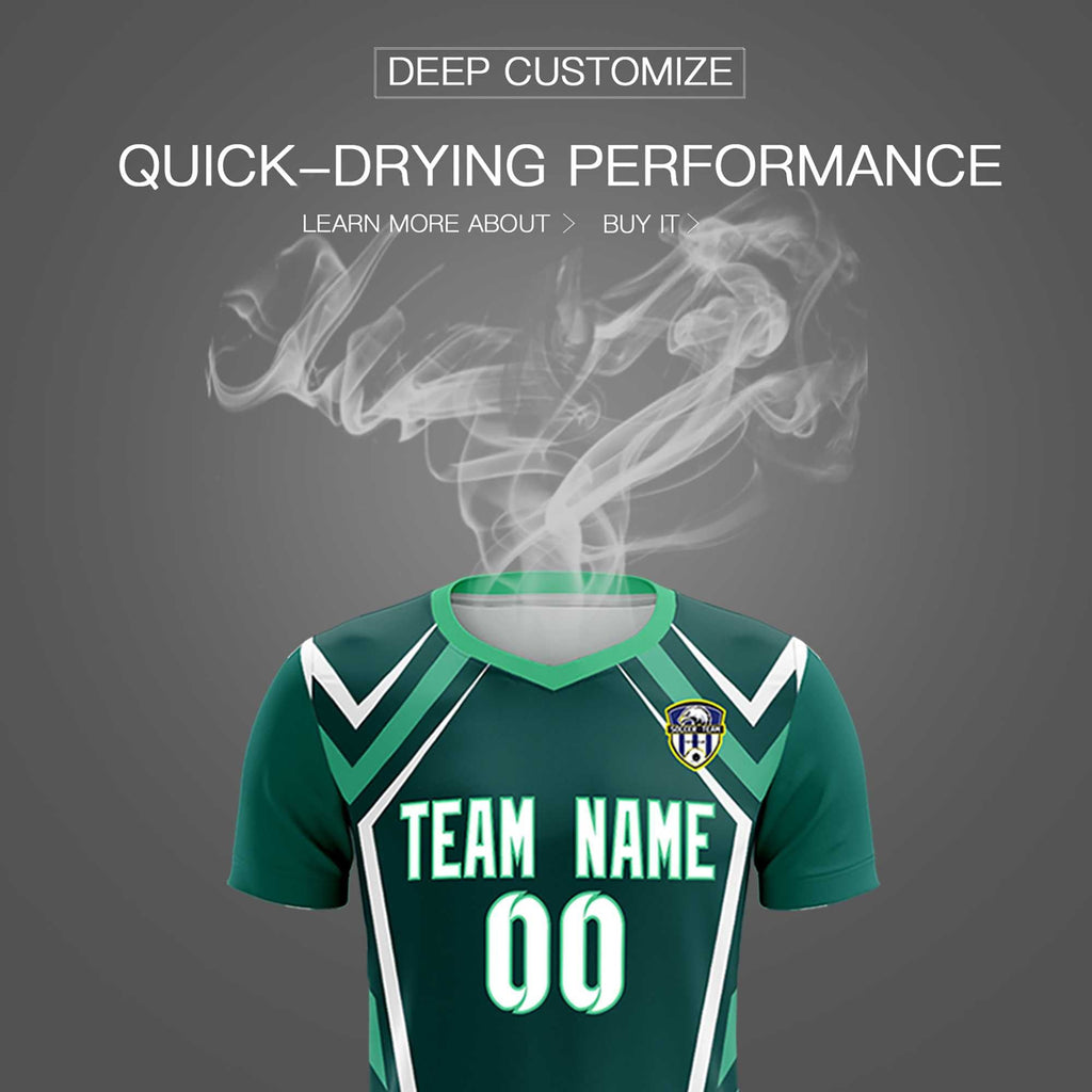 Custom Aqua Abstract Breathable Soccer Tops/Sets Jersey