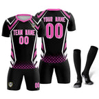 Custom Black Abstract Breathable Soccer Tops/Sets Jersey