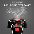 Custom Black Abstract Breathable Soccer Tops/Sets Jersey