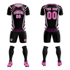 Custom Black Abstract Breathable Soccer Tops/Sets Jersey
