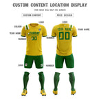 Custom Gold Striped Sportswear Soccer Tops/Sets Jersey For Adults