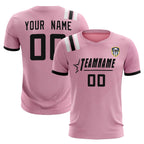 Custom Pink Striped Sportswear Soccer Tops/Sets Jersey For Adults