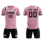 Custom Pink Striped Sportswear Soccer Tops/Sets Jersey For Adults