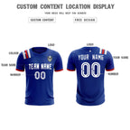 Custom Royal Striped Sportswear Soccer Tops/Sets Jersey For Adults
