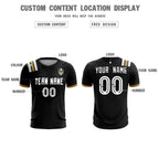 Custom Black Striped Sportswear Soccer Tops/Sets Jersey For Adults