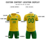 Custom Gold Striped Sportswear Soccer Tops/Sets Jersey For Adults