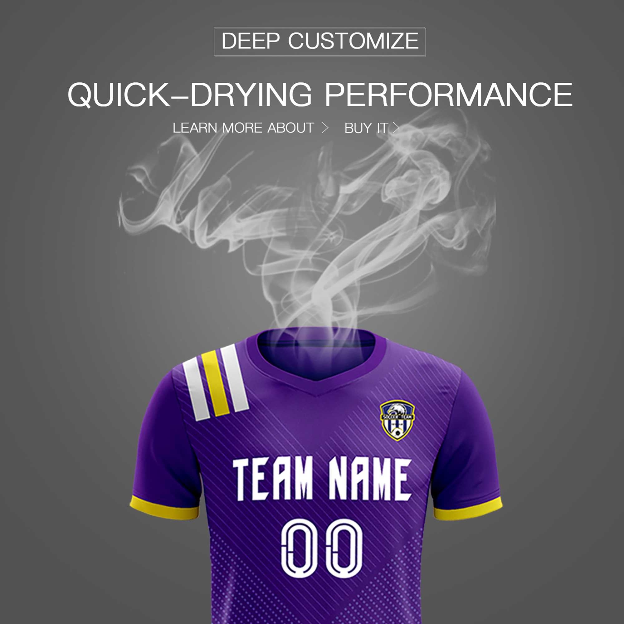 Custom Purple Striped Sportswear Soccer Tops/Sets Jersey For Adults