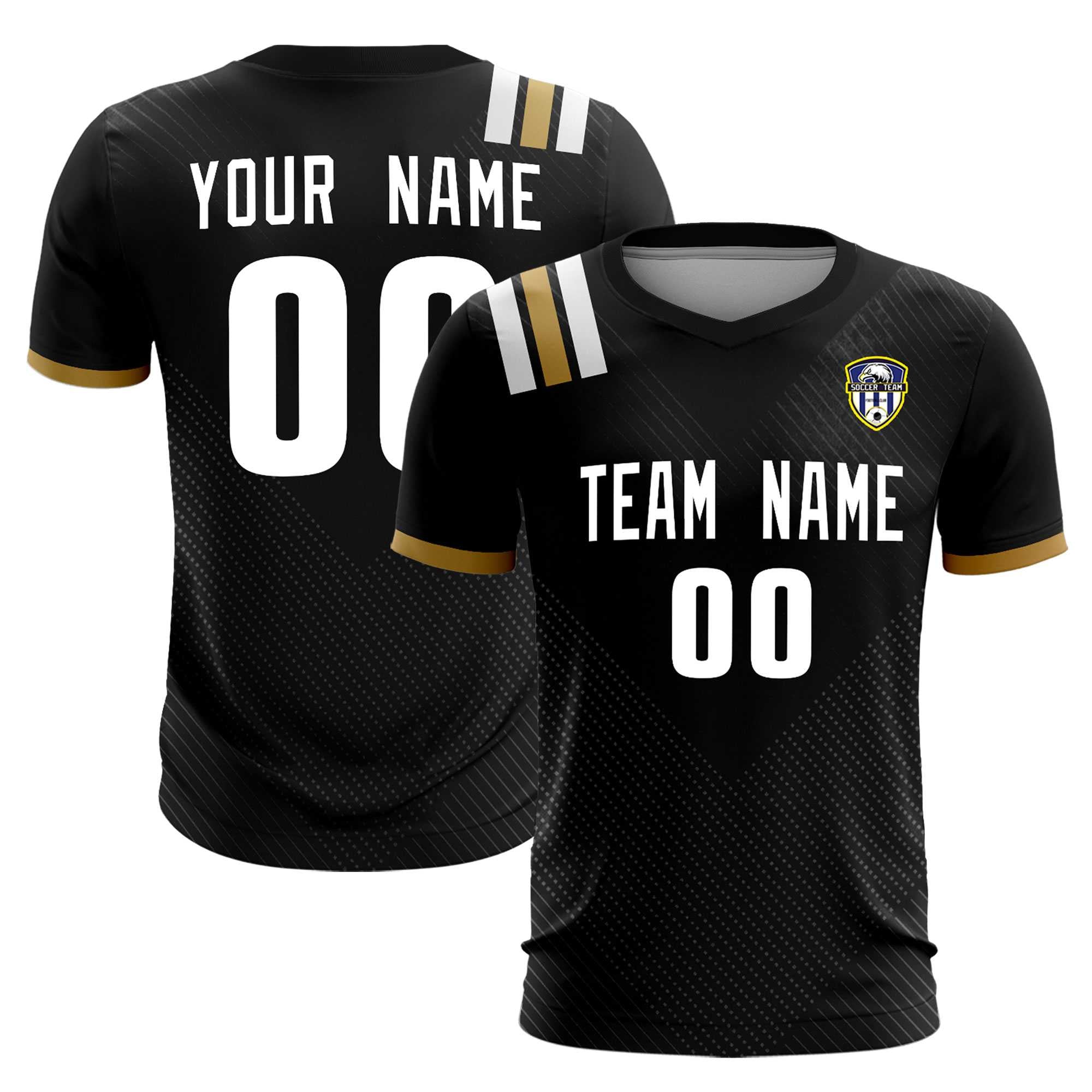 Custom Black Striped Sportswear Soccer Tops/Sets Jersey For Adults Main image