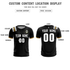Custom Black Striped Sportswear Soccer Tops/Sets Jersey For Adults