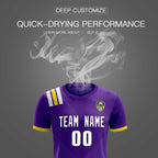 Custom Purple Striped Sportswear Soccer Tops/Sets Jersey For Adults