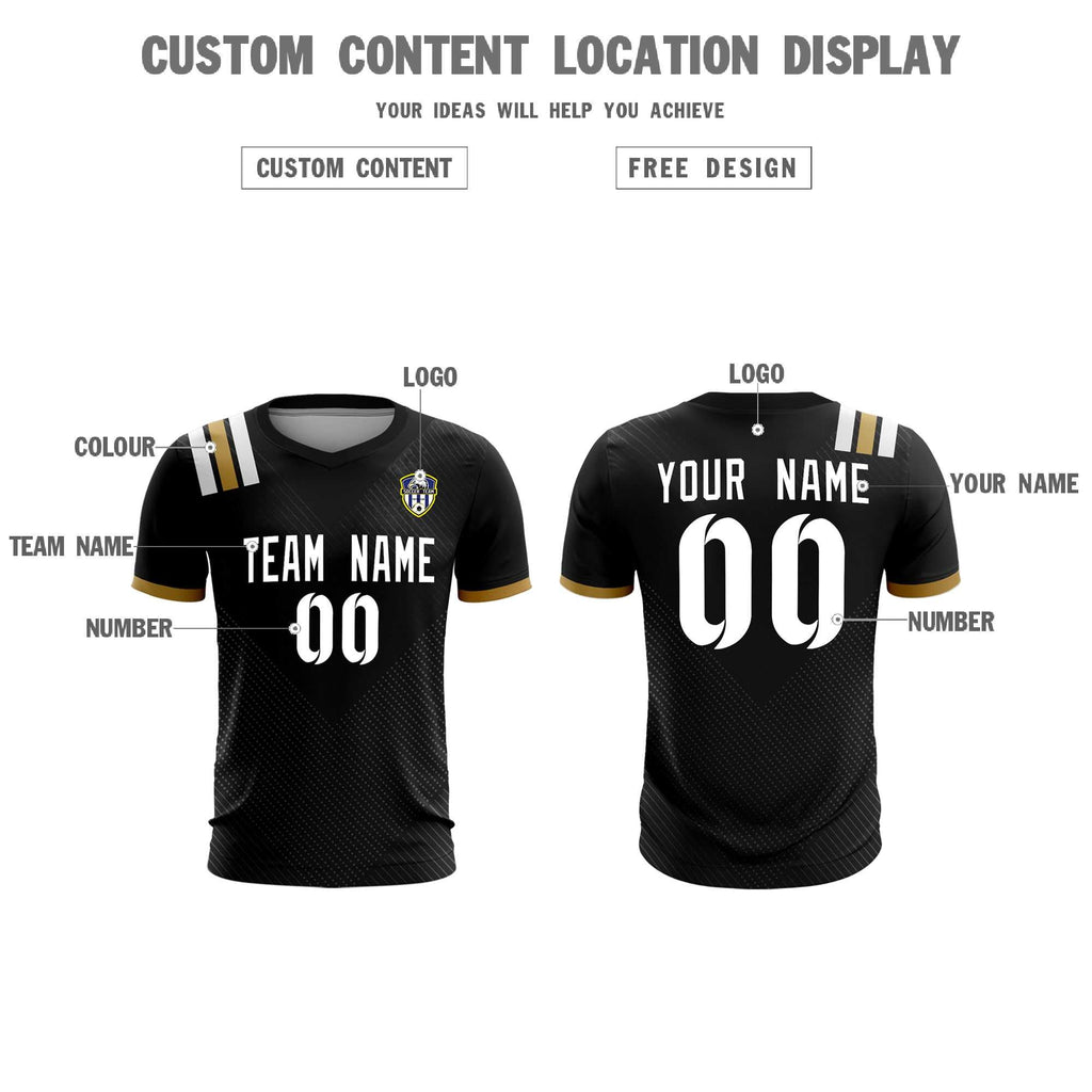 Custom Black Striped Sportswear Soccer Tops/Sets Jersey For Adults