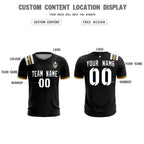 Custom Black Striped Sportswear Soccer Tops/Sets Jersey For Adults