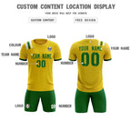 Custom Gold Striped Sportswear Soccer Tops/Sets Jersey For Adults