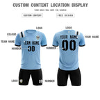 Custom Light Blue Striped Sportswear Soccer Tops/Sets Jersey For Adults