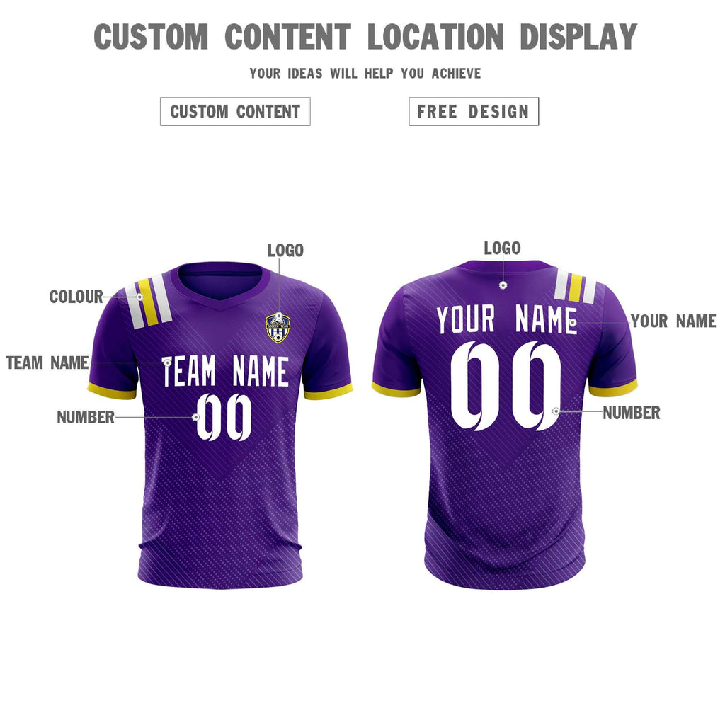 Custom Purple Striped Sportswear Soccer Tops/Sets Jersey For Adults