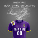 Custom Purple Striped Sportswear Soccer Tops/Sets Jersey For Adults