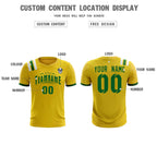 Custom Gold Striped Sportswear Soccer Tops/Sets Jersey For Adults