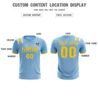 Custom Light Blue Striped Sportswear Soccer Tops/Sets Jersey For Adults