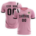 Custom Pink Striped Sportswear Soccer Tops/Sets Jersey For Adults