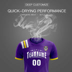 Custom Purple Striped Sportswear Soccer Tops/Sets Jersey For Adults