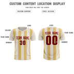 Custom Cream Khaki Vertical Stripes Casual Outdoor Soccer Sets Jersey