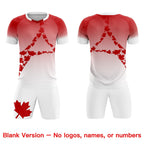 Custom Red White Canada Maple Leaves World Cup Inspired Lightweight Gradient Fashion Soccer Sets Jersey