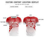 Custom Red White Canada Maple Leaves World Cup Inspired Lightweight Gradient Fashion Soccer Sets Jersey