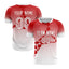 Custom Red White Canada Maple Leaves World Cup Inspired Lightweight Gradient Fashion Soccer Sets Jersey