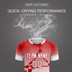Custom Red White Canada Maple Leaves World Cup Inspired Lightweight Gradient Fashion Soccer Sets Jersey