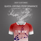 Custom Red Royal America Star World Cup Inspired Quick-Drying Gradient Fashion Soccer Sets Jersey
