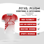 Custom Red White Canada Maple Leaves World Cup Inspired Lightweight Gradient Fashion Soccer Sets Jersey