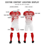 Custom Red White Canada Maple Leaves World Cup Inspired Lightweight Gradient Fashion Soccer Sets Jersey