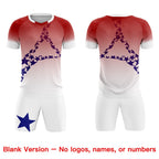 Custom Red Royal America Star World Cup Inspired Quick-Drying Gradient Fashion Soccer Sets Jersey