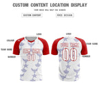 Custom Red White World Cup Inspired Wrinkle-Resistant Training Uniform Raglan Sleeve Soccer Sets Jersey