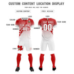 Custom Red White Canada Maple Leaves World Cup Inspired Lightweight Gradient Fashion Soccer Sets Jersey