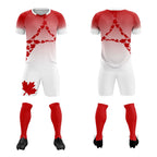 Custom Red White Canada Maple Leaves World Cup Inspired Lightweight Gradient Fashion Soccer Sets Jersey