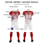 Custom Red Royal America Star World Cup Inspired Quick-Drying Gradient Fashion Soccer Sets Jersey