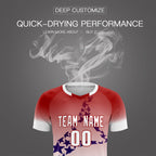 Custom Red Royal America Star World Cup Inspired Quick-Drying Gradient Fashion Soccer Sets Jersey