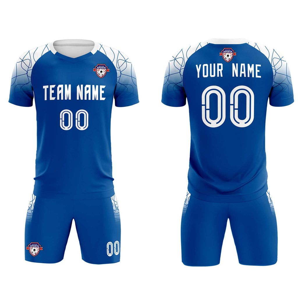 Custom Royal Classic Soccer Training Sets Jersey For Adults/Kids