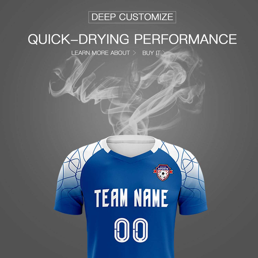 Custom Royal Classic Soccer Training Sets Jersey For Adults/Kids